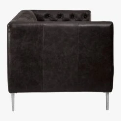 Savile Leather Tufted Sofa -Cb2 Sales 2024 SavileSofaLeatherBlackSDF17