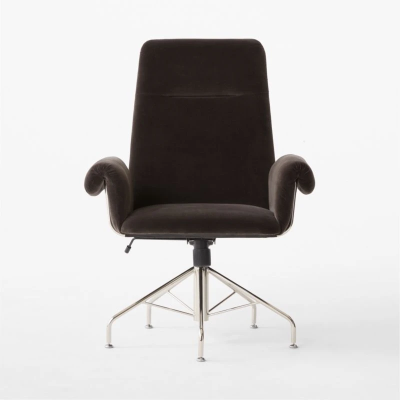 Saviti Black Velvet Office Chair 2 Saviti Black Velvet Office Chair - Image 2