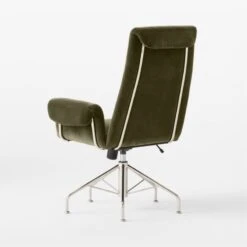 Saviti Olive Velvet Office Chair -Cb2 Sales 2024 SavitiOliveVlvtOffcChair3QBSSF22
