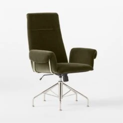 Saviti Olive Velvet Office Chair -Cb2 Sales 2024 SavitiOliveVlvtOffcChair3QSSF22