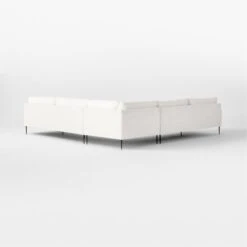 Scalino 3-Piece L-Shaped White Performance Velvet Sectional Sofa With Double Loveseat -Cb2 Sales 2024 Scalino3PWtStRANLALvst3QBSSF22