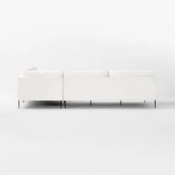 Scalino 3-Piece L-Shaped White Performance Velvet Sectional Sofa With Double Loveseat -Cb2 Sales 2024 Scalino3PWtStRANLALvstSDSSF22