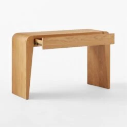 Selena Wood Vanity Table -Cb2 Sales 2024 SelenaOakVanity3QAVSSS23