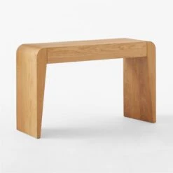 Selena Wood Vanity Table -Cb2 Sales 2024 SelenaOakVanity3QSSS23