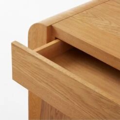 Selena Wood Vanity Table -Cb2 Sales 2024 SelenaOakVanityAVSSS23