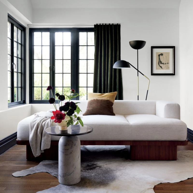 Martini Side Table With White Marble Base 2 Martini Side Table With White Marble Base - Image 2