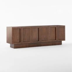 Shutter High-Gloss Walnut Wood Media Console -Cb2 Sales 2024 ShutterMediaCredenza3QSSS23