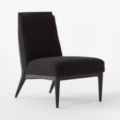 Black Boucle Slipper Chair Model 400 10 Black Boucle Slipper Chair Model 400 -Cb2 Sales 2024 SlipperBlackBclChair3QSSF22