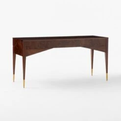 Spillo 2-Drawer Brown Burl Wood Desk -Cb2 Sales 2024 SpilloBrownBurlDesk3QBSSF23