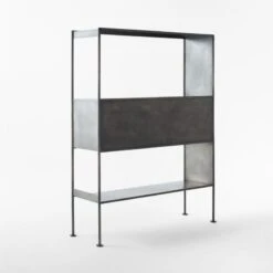 Spule Metal Bookcase 61'' -Cb2 Sales 2024 SpuleShortMetalBookcase3QBSSF22