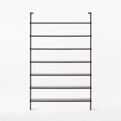 Stairway Wide Black Metal Wall Mount Bookshelf 96'' -Cb2 Sales 2024 Stairway96inWdShelvesBlkSOSSF21