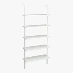 Stairway White Metal Wall Mount Bookshelf 72.5'' -Cb2 Sales 2024 StairwayBookcaseWhiteShortAV1F15