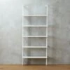 Stairway White Metal Wall Mount Bookshelf 72.5''