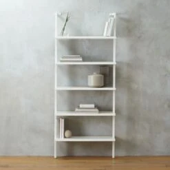 Stairway White Metal Wall Mount Bookshelf 72.5'' -Cb2 Sales 2024 StairwayBookcaseWhiteShortSHS16 1x1
