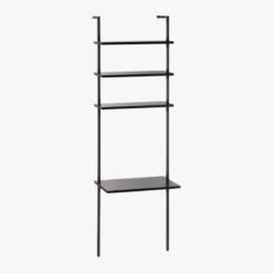 Stairway Black Wall Mount Desk With Shelves 96'' 8 Stairway Black Wall Mount Desk With Shelves 96'' -Cb2 Sales 2024 StairwayDeskBlackTall3QFS18