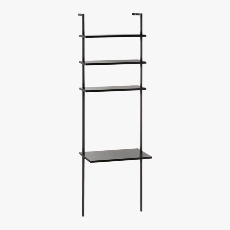 Stairway Black Wall Mount Desk With Shelves 96'' 4 Stairway Black Wall Mount Desk With Shelves 96'' - Image 4