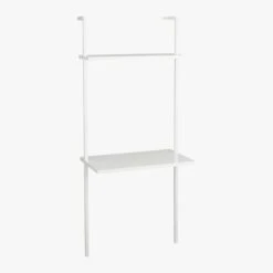 Stairway White Wall Mount Desk With Shelf 72.5'' -Cb2 Sales 2024 StairwayDeskWhiteShrt3QF15