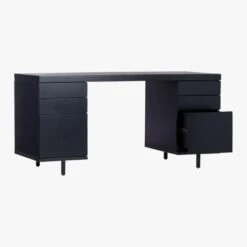 Stairway 6-Drawer Black Wood Desk -Cb2 Sales 2024 StairwayModDskW2DrwrBkAV3QS20