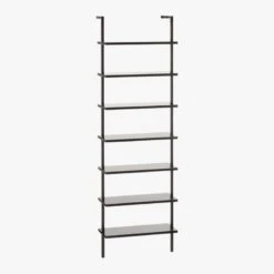 Stairway Black Metal Wall Mount Bookshelf 96'' -Cb2 Sales 2024 StairwayTallBookshelfBlk3QFS18