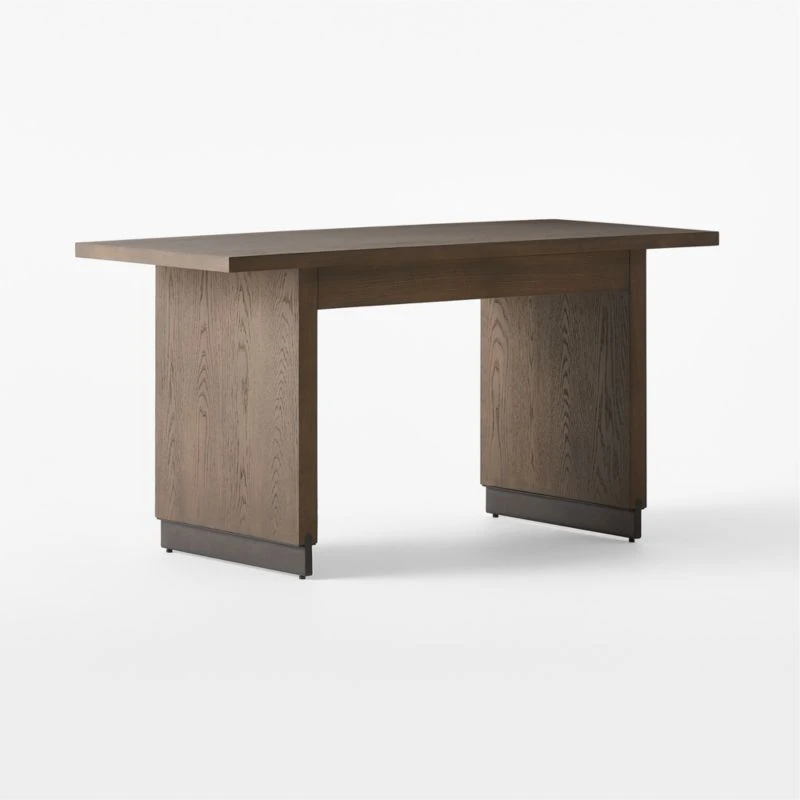 Stilt 2-Drawer Fumed Oak Wood Desk 6 Stilt 2-Drawer Fumed Oak Wood Desk - Image 6