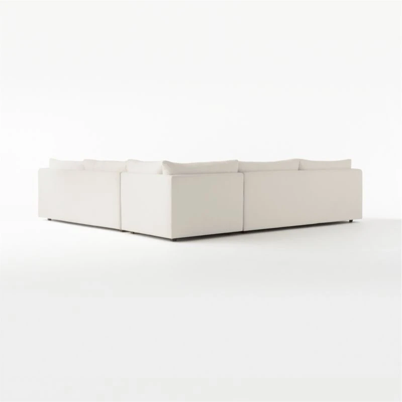 Stitch 3-Piece L-Shaped White Performance Fabric Sectional Sofa 5 Stitch 3-Piece L-Shaped White Performance Fabric Sectional Sofa - Image 5