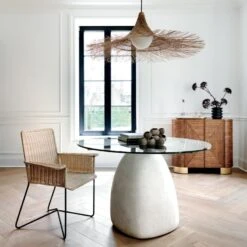 Pipa Natural Pendant Light -Cb2 Sales 2024 StoneIvoryRoundDiningTableAG21 1x1