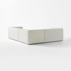 Strato 3-Piece L-Shaped White Boucle Sectional Sofa -Cb2 Sales 2024 StratoBoucle3pcSectBlcWhite3QBF21