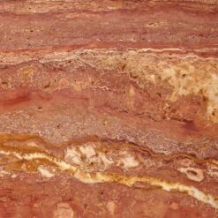 T Red Travertine Side Table Short -Cb2 Sales 2024 TMarbleRedSdTableTallAV5SSF23