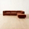 Terrain 5-Piece L-Shaped Bronze Brown Velvet Sectional Sofa With Left Arm
