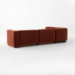 Terrain 5-Piece L-Shaped Bronze Brown Velvet Sectional Sofa With Right Arm -Cb2 Sales 2024 Terrain5PcVlvtRASect3QBSSS23