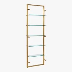 Tesso Brass Metal Wall Mount Bookshelf -Cb2 Sales 2024 TessoBrushedBrassBookcs3QBS20