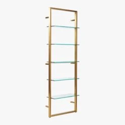 Tesso Brass Metal Wall Mount Bookshelf -Cb2 Sales 2024 TessoBrushedBrassBookcs3QS20