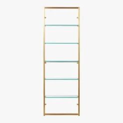Tesso Brass Metal Wall Mount Bookshelf -Cb2 Sales 2024 TessoBrushedBrassBookcsSOS20