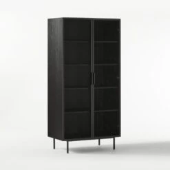 Trace Black Wire Bookcase 12 Trace Black Wire Bookcase -Cb2 Sales 2024 TraceBlkMeshDoorBookcase3QF20