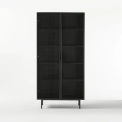 Trace Black Wire Bookcase 11 Trace Black Wire Bookcase -Cb2 Sales 2024 TraceBlkMeshDoorBookcaseSOF20