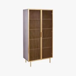 Trace Brass Wire Bookcase -Cb2 Sales 2024 TraceBrassMshDoorBookcase3QF19