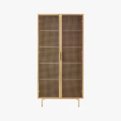Trace Brass Wire Bookcase -Cb2 Sales 2024 TraceBrassMshDoorBookcaseSOF19
