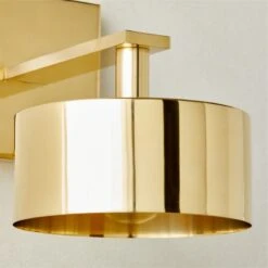 Trada Polished Brass Wall Sconce Light -Cb2 Sales 2024 TradaPlhdBrsWallSconceAVSHF23