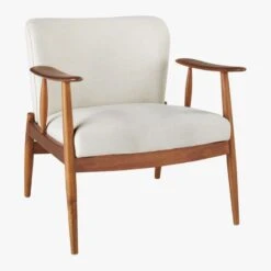 Troubadour Natural Wood Frame Chair -Cb2 Sales 2024 TroubadourNtrlArmChair3QFF19