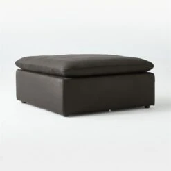 Turn Raven Black Sateen Ottoman 8 Turn Raven Black Sateen Ottoman -Cb2 Sales 2024 TurnOttomanRaven3QSSS21