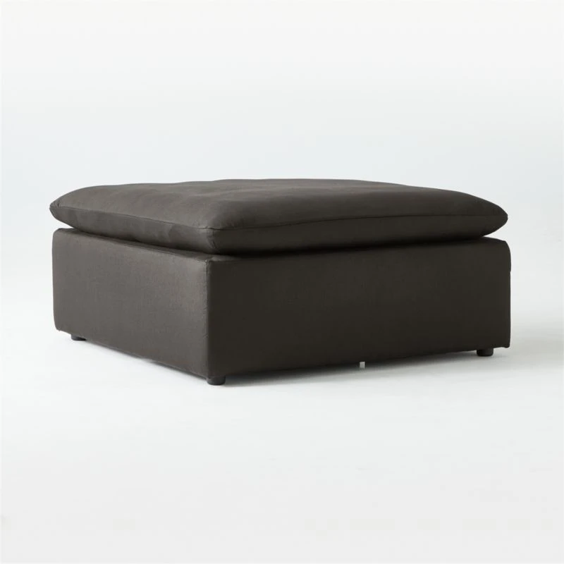 Turn Raven Black Sateen Ottoman 4 Turn Raven Black Sateen Ottoman - Image 4