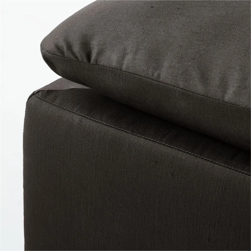 Turn Raven Black Sateen Ottoman 5 Turn Raven Black Sateen Ottoman - Image 5