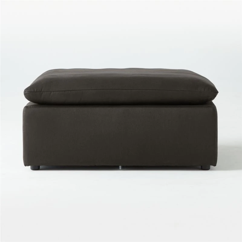 Turn Raven Black Sateen Ottoman 3 Turn Raven Black Sateen Ottoman - Image 3