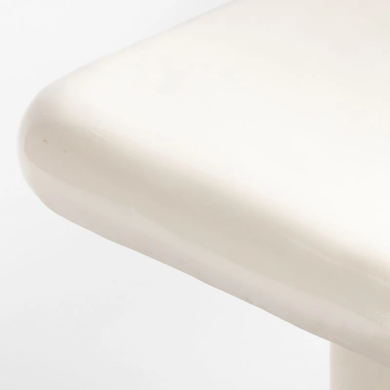 Vayle High-Gloss White Concrete Coffee Table Short 11 Vayle High-Gloss White Concrete Coffee Table Short - Image 11