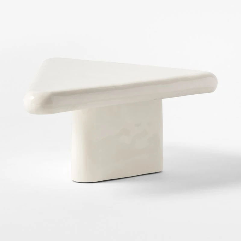 Vayle High-Gloss White Concrete Coffee Table Short 5 Vayle High-Gloss White Concrete Coffee Table Short - Image 5