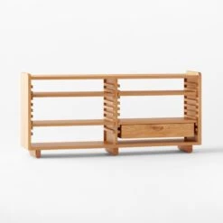 Ventura White Oak Console Table 13 Ventura White Oak Console Table -Cb2 Sales 2024 VenturaNtchdShrtBkshlf3QSSS22