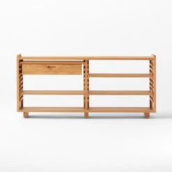 Ventura White Oak Console Table 17 Ventura White Oak Console Table -Cb2 Sales 2024 VenturaNtchdShrtBkshlfAV3SSS22