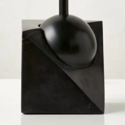Venus Black Metal Dome Table Lamp With Marble Base -Cb2 Sales 2024 VenusDmBlkMrblTableLampAVSHS23