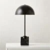 Venus Black Metal Dome Table Lamp With Marble Base