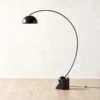 Venus Black Arc Floor Lamp With Marble Base